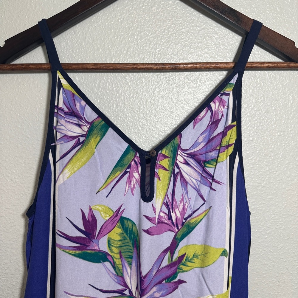 Tommy Bahama Bird of Paradise Floral Maxi Dress Blue Purple XS